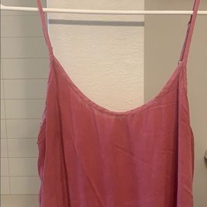 Maroon tank top with flowy bottom